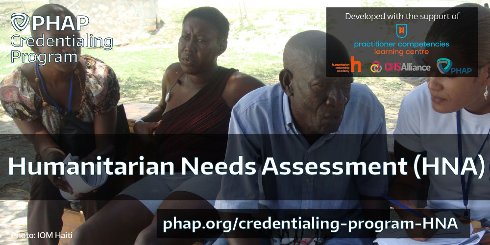 Humanitarian Needs Assessment certifications