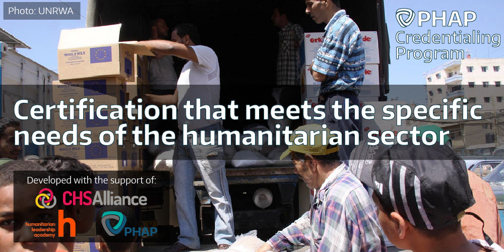 Certification that meets the specific needs of the humanitarian sector