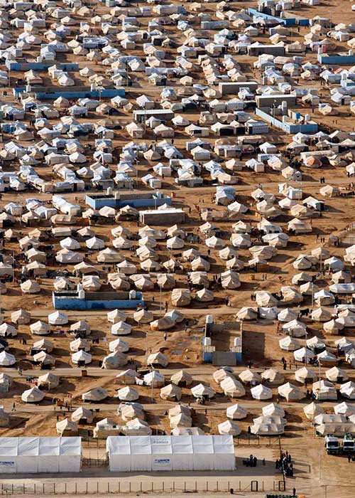 Aerial view of Za’atri refugee camp